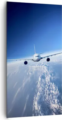Produktbild von Bild auf Leinwand - Leinwandbild - Flugzeug himmel wolken flug - 65x120cm - Wand Bild - Wanddeko - Leinwanddruck - Bilder - Kunstdruck - Wanddekoration - Leinwand bilder - Wandkunst - PA65x120-2723