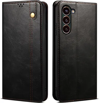 Produktbild von Galaxy S23+ Hülle, Leder Flip Brieftasche Schutzhülle für Samsung Galaxy S23+ Schwarz