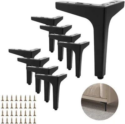 Produktbild von Famanu Möbelbeine 17 cm - Schwarz - Dreieckige Tischbeine - 8 Stück