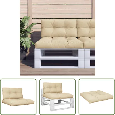 Imagen del producto de Cojines para palets, juego de 2 unidades, color beige, tela