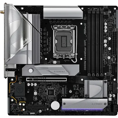 Produktbild von Asrock B860M LiveMixer WiFi, Intel, LGA 1851 (Socket V1), DDR5-SDRAM, 256 GB, DIMM, Zweikanalig