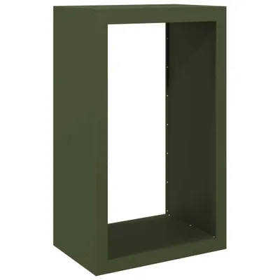 Imagen del producto de Leñero de acero verde 60x40x100 cm