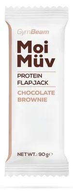 Produktbild von GymBeam - MoiMüv Protein Flapjack, 12 x 90 g, Schokoladen Brownie