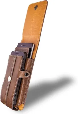 Productafbeelding van Universele Telefoonhoes Tas met Riemlus en Karabijnhaak voor Twee Smartphones