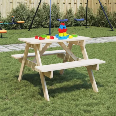 Produktbild von Möbel2024 Picknicktisch für 4 Kinder mit Schirmloch Massivholz Tanne Gartentische 262741
