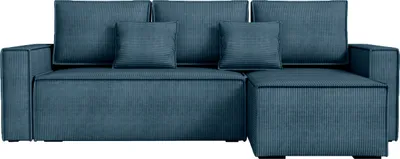 Produktbild von BroMARKT Ecksofa mit Schlaffunktion Dexter Blau Cord Rechts