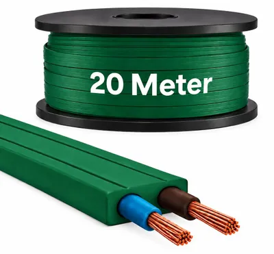 Productafbeelding van 20m Illu-Flachbandkabel H05RNH2-F 2x1,5mm² Dunkelgrün