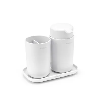 Produktbild von Brabantia ReNew Badezimmer-Zubehör-Set 3tlg. Weiß