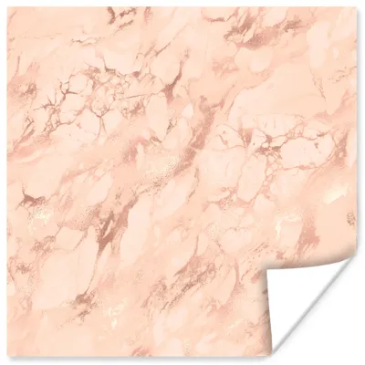 Produktbild von MuchoWow® Poster Marmor - Adern - Rosa 50x50 cm - Wohnzimmerdekoration