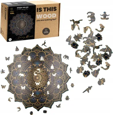 Zdjęcie produktu dla PUZZLE DREWNIANE MANDALA w pudełku 418 elementów A2 na prezent