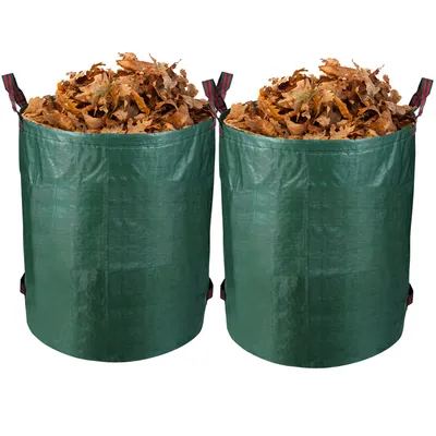 Produktbild von Fiqops 2X Gartensack Gartensäcke Gartenabfallsack Garten Laubsack XXL 272L Abfallbehälter