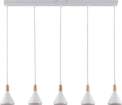 Zdjęcie produktu dla Lampa wisząca Lindby Arina, 100 cm, biała, 5 źródeł światła, E14