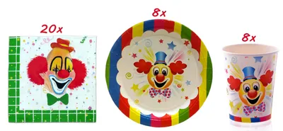 Obrázok produktu pre Detská narodeninová sada Klaun (36 kusov) 1 sada
