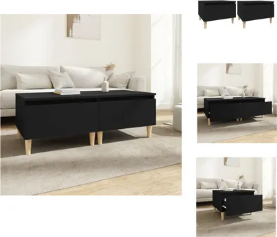 Produktbild von vidaXL Beistelltische 2 Stk. Schwarz 50x46x35 cm Holzwerkstoff -  Beistelltische