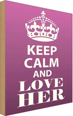 Produktbild von vianmo Holzschild 40x30 cm Keep Calm and love her