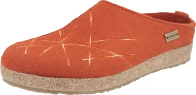 Produktbild von Haflinger Damen Hausschuh Filz Clog Pantoffel Stickerei Grizzly Mikado 741040, Größe:39 EU, Farbe:Mehrfarbig
