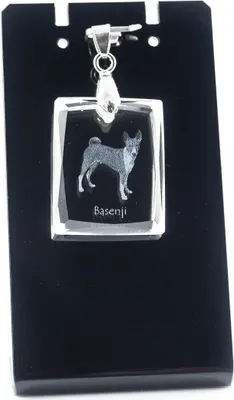 Obrázek produktu pro Basenji - Křišťálový přívěsek se psem, náhrdelník s fotografií, jedinečné šperky od Art-Dog
