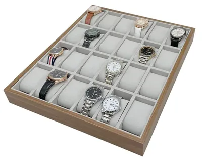 Image de Boîte de rangement en bois pour 24 montres