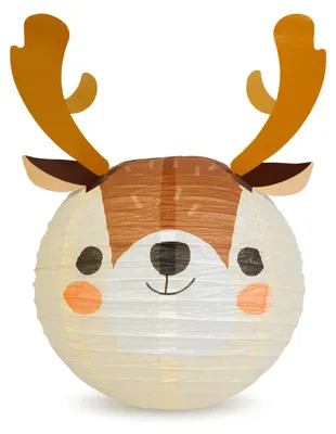 Zdjęcie produktu dla Papierowy świąteczny lampion renifer - Wisząca dekoracja świąteczna Ø30 cm - Świąteczny lampion do użytku wewnątrz pomieszczeń - 1 sztuka [59739C].