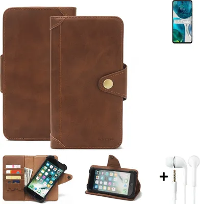 Produktbild von K-S-Trade Handyhülle Schutzhülle kompatibel mit Motorola Moto G52  Walletcase Bookstyle Schutz Case Hülle Wallet Flipcase Cover PolyurethanBraun inkl.