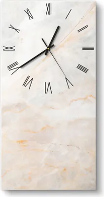 Produktbild von DEQORI Glasuhr 30x60 cm Römisch 'Marmorsteinstruktur' Wanduhr Glas Uhr Design leise
