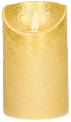 Produktbild von Anna's Collection Stumpfe Led-Kerze - gold - H12,5 x T7,5 cm - Wachs