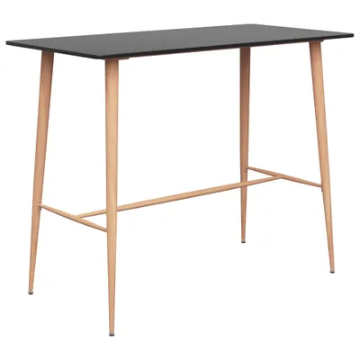 Produktbild von Rechteckiges Bar-Set Schwarz 4-Sitzer 5-teilig Bartisch 120x60x105 cm