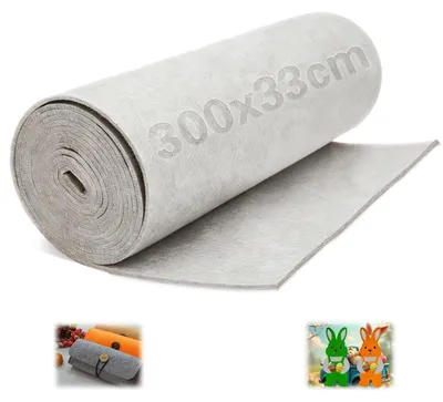 Produktbild von Filz Meterware - 2 mm Stärke - Bastelstoff für Dekoration und Handwerk - Hellgrau - 300x33 cm