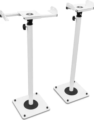 Produktbild von 2 x Boxenständer Metall Lautsprecherstative Teleskop höhenverstellbar Ständer weiß Modell: BS16WK