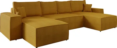 Produktbild von MIRJAN24 Wohnlandschaft Malaga U Cord mit Schlaffunktion und Bettkasten, Polstercouch, Stilvoll Polstersofa vom Hersteller (Farbe: Poso 01)