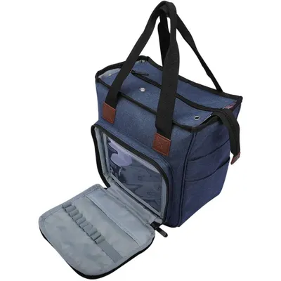 Produktbild von Stricktasche mit Schultergurt, Garn Tasche, Handarbeitstasche Aufbewahrung für Wolle, Projekte, Stricknadeln, Häkelnadeln und andere Zubehörs