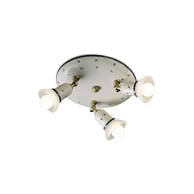 Produktbild von Savona Klassische Deckenleuchte Keramik und Satiniertes Messing 3 Lichter E14