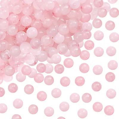 Productafbeelding van Edelsteenparels van rozenkwarts - Rond geslepen - Geschikt voor sieraden - 100 stuks, 8 mm