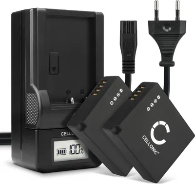 Image de CELLONIC 2x Batterie pour Appareil photo Compatible avec Panasonic Lumix DMC-LX100, Lumix DC-LX100 II, Lumix DC-GX9, DMW-BLG10 - (730mAh, 7.4V) + Chargeur