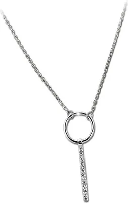 Immagine prodotto di Collana in argento sterling 925 con zirconi, lunghezza 45 cm, design a catena. Argento, modello D2GSK405W