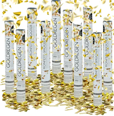 Produktbild von relaxdays 10 x Party Popper 40 cm Gold