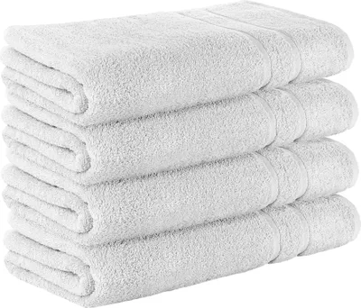 Produktbild von StickandShine 4er SET Premium Frottee Saunatuch 80x200 cm in weiß  in 500g/m² aus 100% Baumwolle