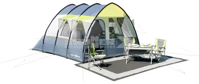 Campingteppich 250x500 cm, Polypropylen, Grau/Weiß
