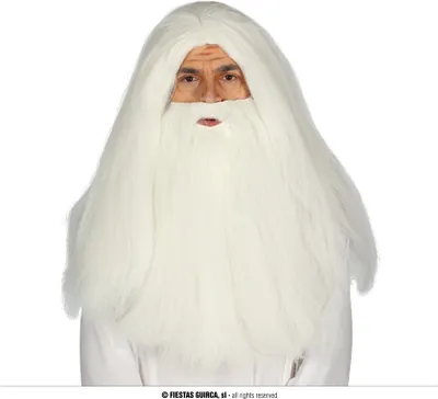 Obrázek produktu pro Realistický set paruka s plnovousem Mikuláš bílá