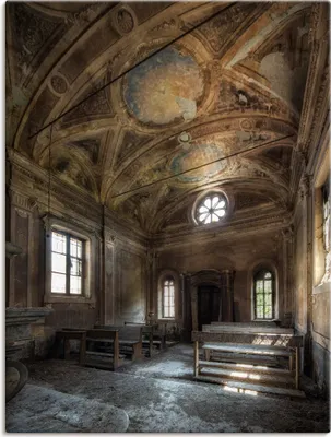 Produktbild von ARTland Leinwandbild Lost Place Alte Kirche Architektur Größe: 45x60 cm