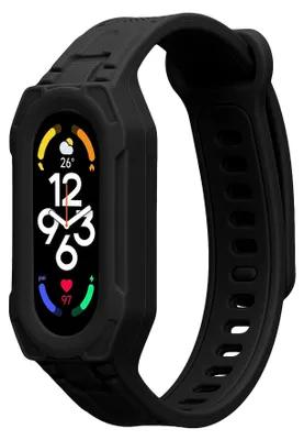 Produktbild von kwmobile Sportarmband kompatibel mit Xiaomi Smart Band 10 / Smart Band 9 / 8 7 6 5 4 3 - Armband TPU Silikon für Fitnesstracker - mit Schutz Bumper