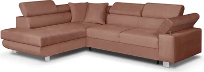 Produktbild von Ecksofa mit Schlaffunktion, CREDO Wellenfederung, links - Orange
