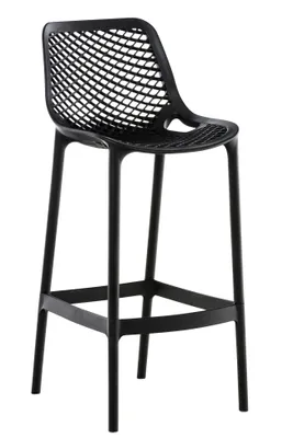 Produktbild von DELUKE® Barhocker modern Schwarz LORL - Kunststoff, 105x45x53cm | Barhocker mit Lehne Tresenhocker Barstuhl Küchenhocker Thekenhocker hoher Stuhl