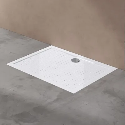 Immagine prodotto di doporro Piatto Doccia Antiscivolo con Piletta 90x120x4cm, Piatto Doccia Lucia02AR in Acrilico incl. Piletta di Scarico (AL01), Forma: Rettangolare, Bianco