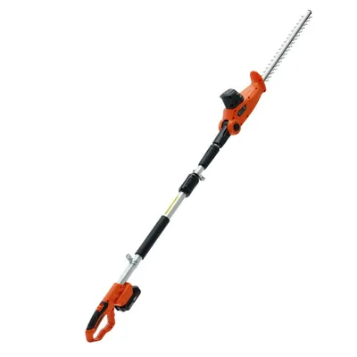 Produktbild von Teleskop-Heckenschere 20V mit Kupfermotor und 17.500U/min - Elektrische Heckenschere 46cm lang - Ausziehbar auf 188-239cm - 16mm Schnittdurchmesser - 30-150° drehbar - inkl. Schnellladegerät und Akku.