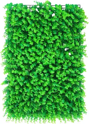 Produktbild von Künstliche Pflanzenwand aus Kunstrasen, 60x40 cm, für Garten und Wohnzimmer, aus grünem LDPE, wiederverwendbar und leicht zu reinigen