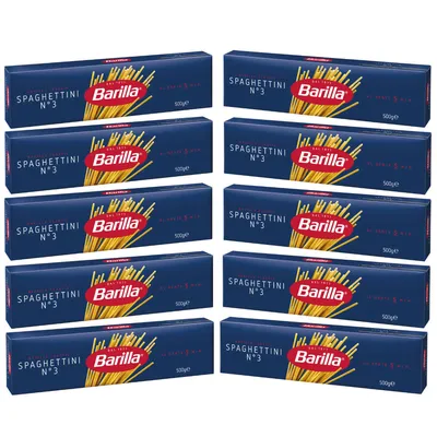 Image de Barilla Spaghettini numéro 3 pâtes de blé dur 500g paquet de 10