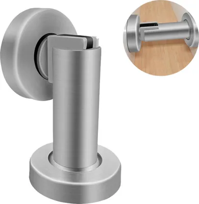 Obrázek produktu pro Magnetická zarážka na dveře, háček na dveře z broušené nerezové oceli, moderní, robustní zarážka na dveře, dětský držák na dveře, montáž na stěnu/podlahu