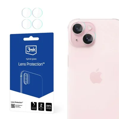 Produktbild von 3mk Hybridglas Lens Protection für iPhone 15  Kamera Objektiv Kameralinse 0,16mm 6H (4 Stück)