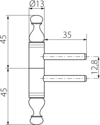 Zdjęcie produktu dla Zawias 190-130 Otlav do wkręcania, dekoracyjny, 13 mm, czerniony
